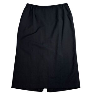 VTG Black 100% Wool Full Length Lined Jones Wear Skirt with Pockets 18